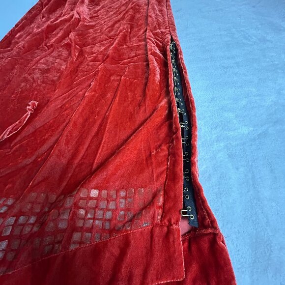 Blue Fish Womens Velvet Tunic Top & Maxi Skirt Set Size 1 Red Art to Wear - Picture 16 of 16